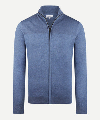 Cotton merino vesten met rits