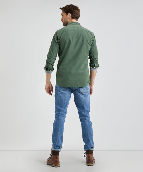 Overhemd corduroy garment dyed | Dark Sage