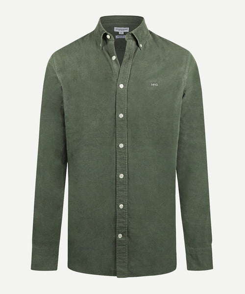 Overhemd corduroy garment dyed | Dark Sage