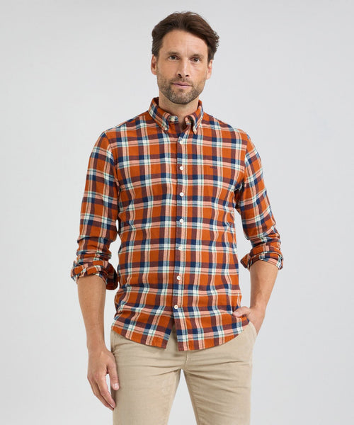 Overhemd Flannel Grote Ruit | Winter Orange