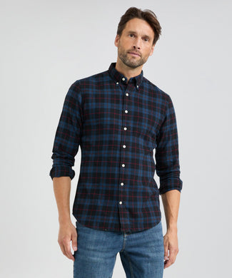 Overhemd Flannel Tartan | Navy