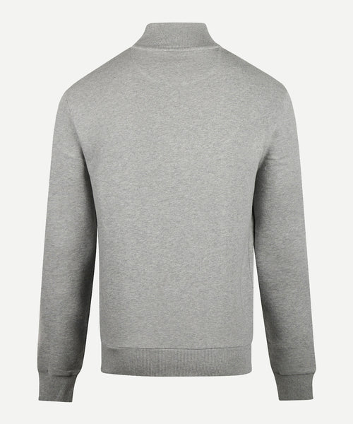 Sweater met Ritskraag | Medium Grey Melange