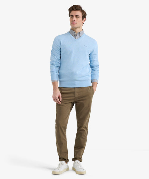 Trui V-hals Cotton | Light Blue