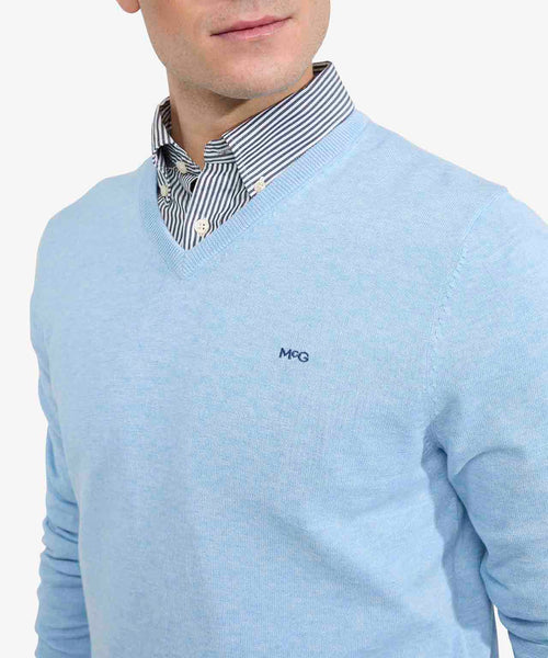 Trui V-hals Cotton | Light Blue