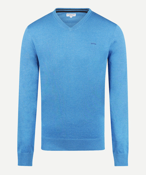 Trui V-hals Cotton | Sea Blue