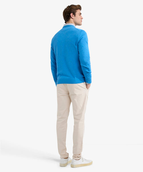 Trui V-hals Cotton | Sea Blue