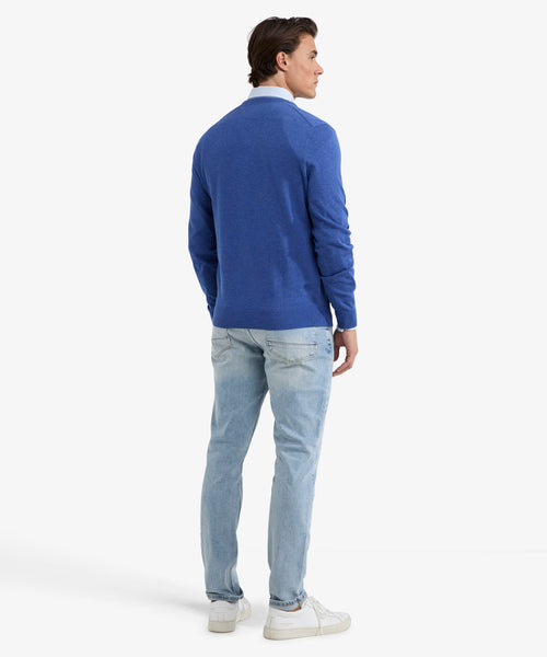 Trui V-hals Cotton | Royal Blue