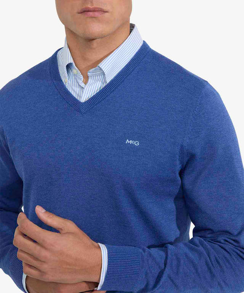 Trui V-hals Cotton | Royal Blue