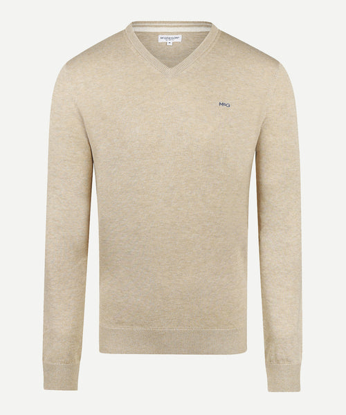 Trui V-hals Cotton | Sand