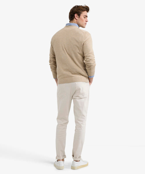 Trui V-hals Cotton | Sand