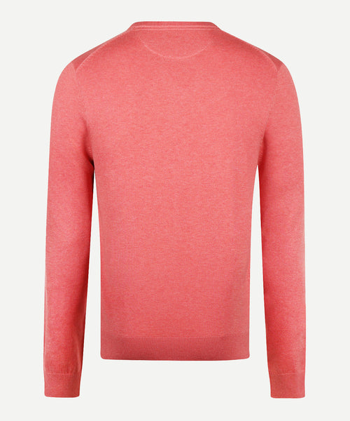 Trui V-hals Cotton | Coral Red