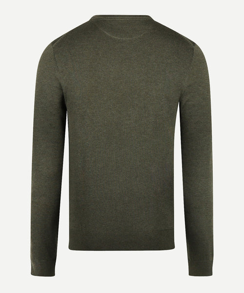 Trui V-hals Cotton | Olive