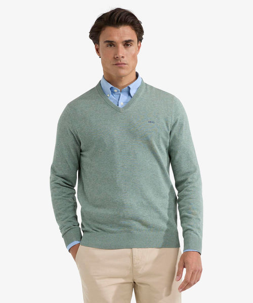 Trui V-hals Cotton | Ice Green