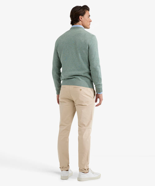 Trui V-hals Cotton | Ice Green