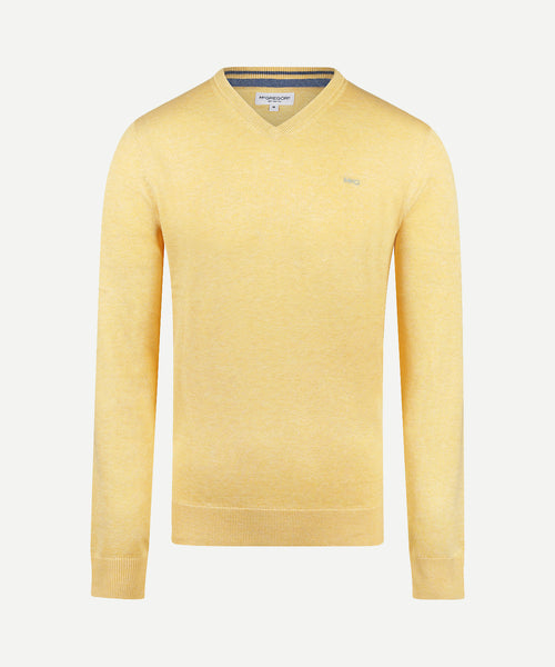 Trui V-hals Cotton | Lemon Yellow