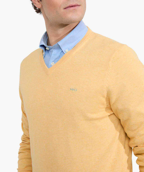 Trui V-hals Cotton | Lemon Yellow