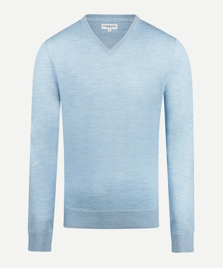 Trui V-hals Luxe Merino | Light Blue