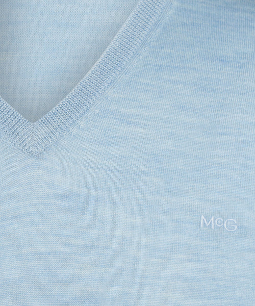 Trui V-hals Fine Merino | Light Blue