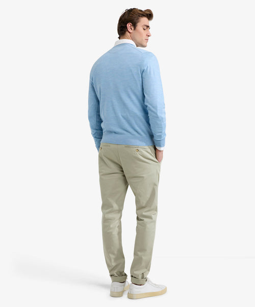 Trui V-hals Fine Merino | Light Blue