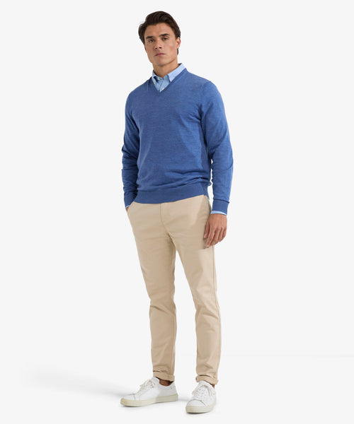 Trui V-hals Luxe Merino | Vintage Blue