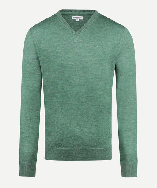 Trui V-hals Fine Merino | Ice Green