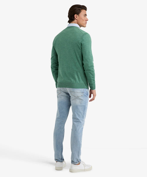 Trui V-hals Fine Merino | Ice Green