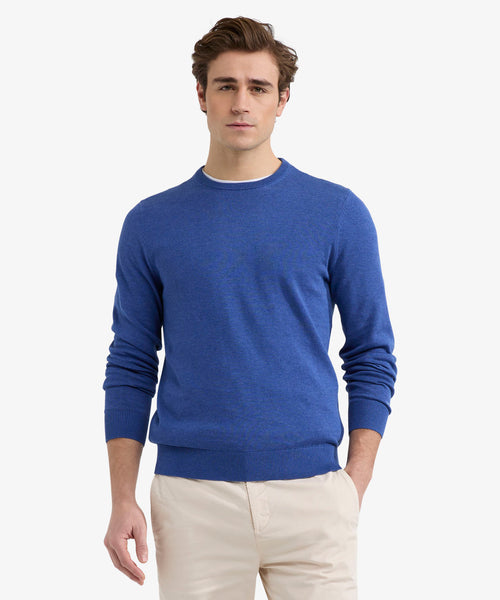 Trui Ronde Hals Cotton | Royal Blue