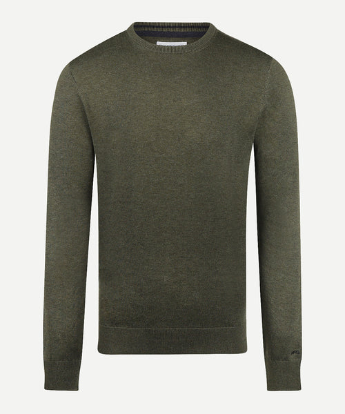 Trui Ronde Hals Cotton | Olive