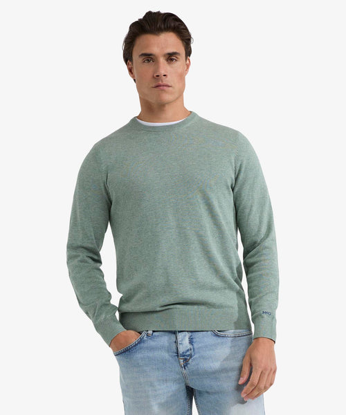 Trui Ronde Hals Cotton | Ice Green