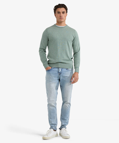 Trui Ronde Hals Cotton | Ice Green