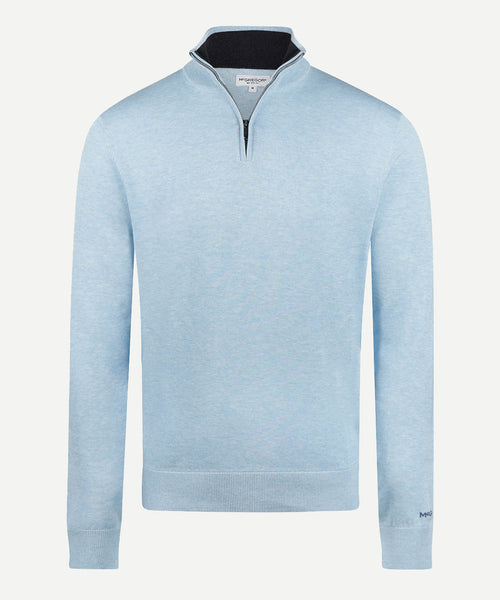 Trui Ritskraag Cotton | Light Blue