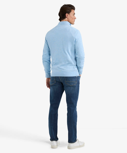 Trui Ritskraag Cotton | Light Blue