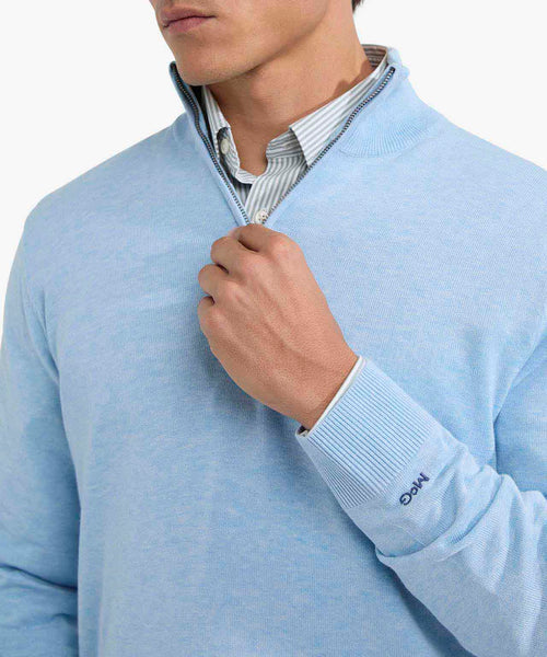 Trui Ritskraag Cotton | Light Blue