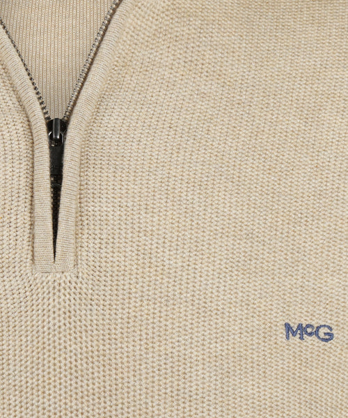 Trui Ritskraag Cotton met Logo | Navy