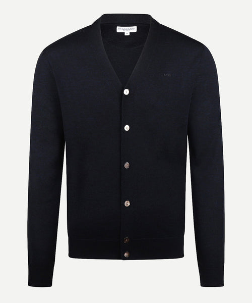 Vest Luxe Merino Knoopsluiting | Navy