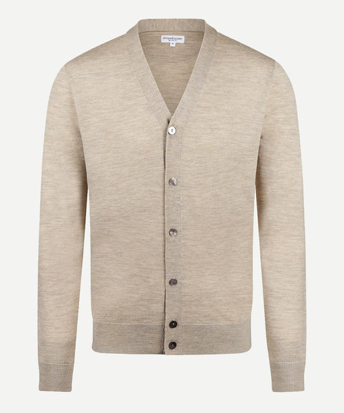 Vest Fine Merino Knoopsluiting | Sand