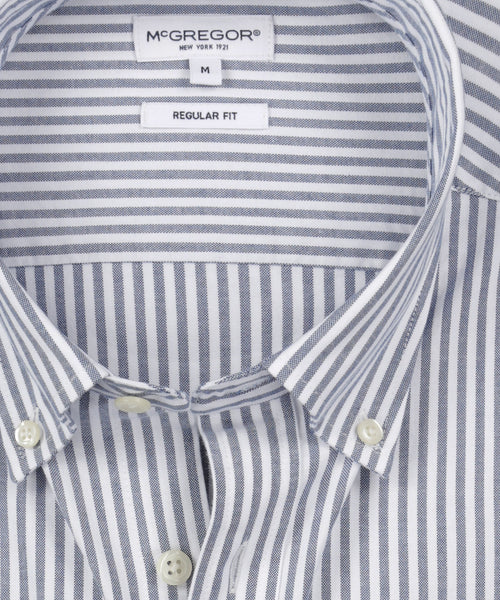Overhemd Oxford Stretch Grote Streep | Navy