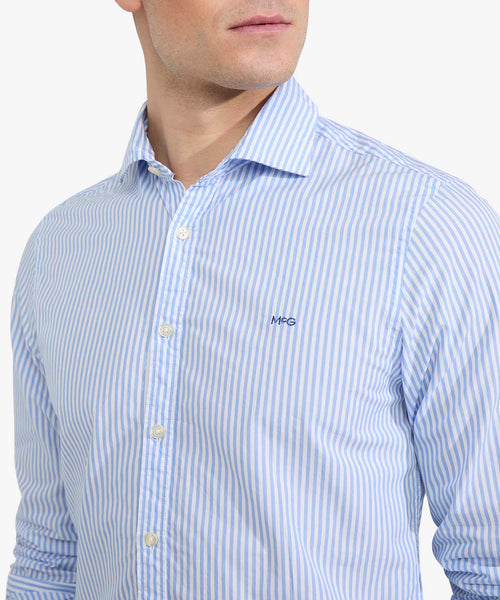 Overhemd Slim Fit Grote Streep | Medium Blue