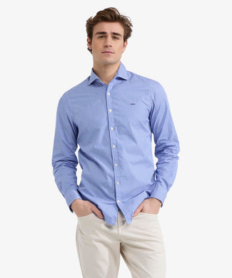 Overhemd Slim Fit Dubbele Streep | Medium Blue