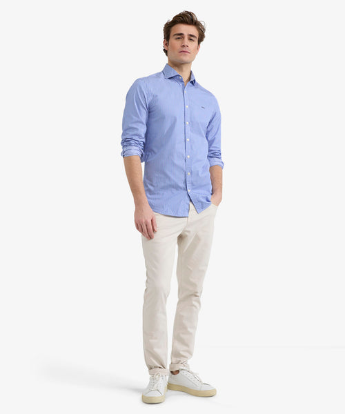 Overhemd Slim Fit Dubbele Streep | Medium Blue