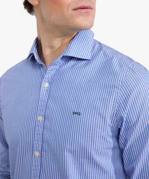 Overhemd Slim Fit Dubbele Streep | Medium Blue