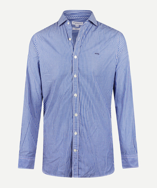 Overhemd Slim Fit Smalle Streep | Medium Blue