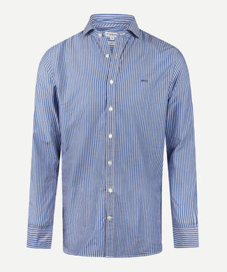 Overhemd Slim Fit Smalle Streep | Medium Blue