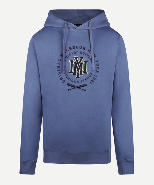 Hoodie met NY Graphic | Vintage Blue