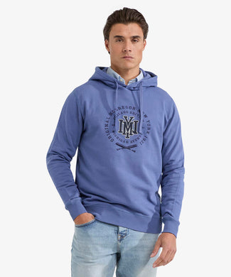 Hoodie met NY Graphic | Vintage Blue