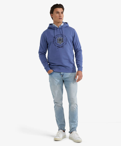 Hoodie met NY Graphic | Vintage Blue