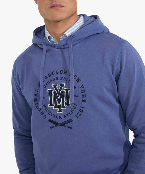 Hoodie met NY Graphic | Vintage Blue