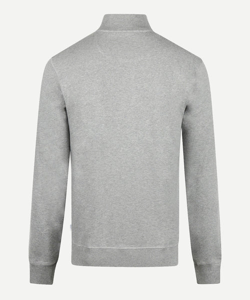 Sweater Halve Rits met Embleem | Medium Grey Melange