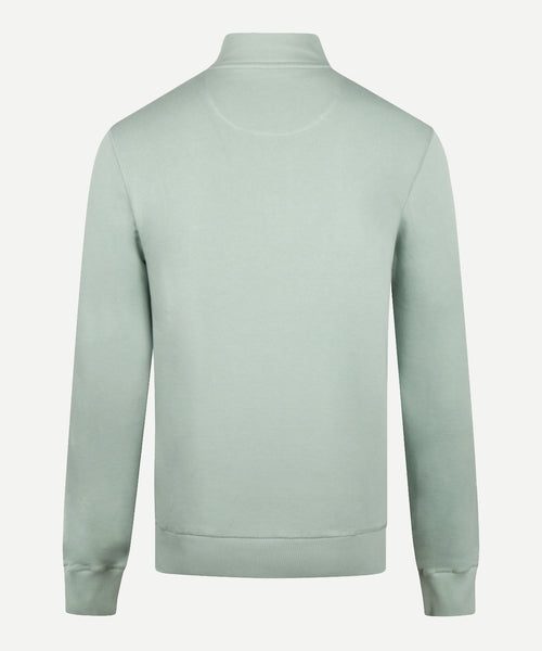 Sweater Halve Rits met Embleem | Ice Green