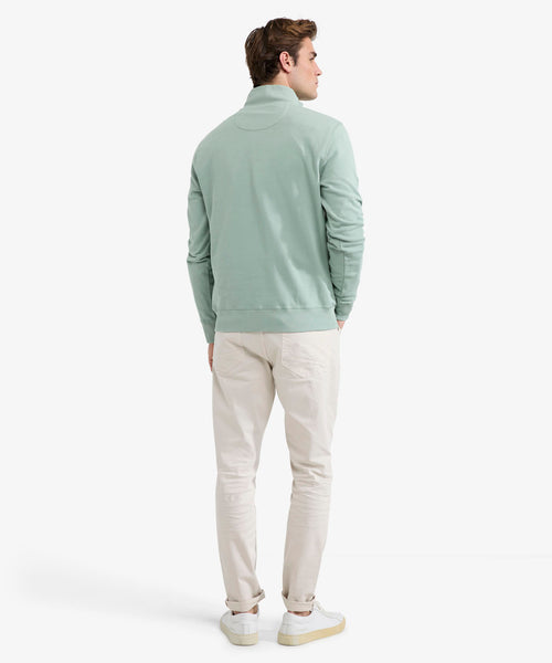 Sweater Halve Rits met Embleem | Ice Green